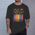 Equality Book Flower Peace Love Kindness LGBTQ Pride T-Shirt Gifts for Him