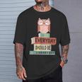 Everyday Should Be Library Day Cute Owl Reading Books Lover T-Shirt Gifts for Him Everyday Should Be Library Day Cute Owl Reading Books Lover T-Shirt Gifts for Him