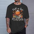 Fall In Love With Reading Autumn Librarian Cute Book Lover T-Shirt Gifts for Him