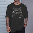Feral But Literate Raccoon Reading Book Library Animal Meme T-Shirt Gifts for Him