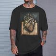 Floral Anatomical Heart Dark Academia Vintage Gothic Book T-Shirt Gifts for Him