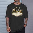 Floral Bumble Bee Reading Book Wildflower Bookish Librarian T-Shirt Gifts for Him