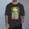 Frog Reading Books Bookworm Librarian T-Shirt Gifts for Him