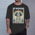 My Weekend Is Fully Booked Book Rainbow Reading Bookworm T-Shirt Gifts for Him