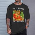 Fully Booked For Christmas Holiday Book Lover Santa T-Shirt Gifts for Him