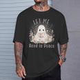 Ghost Book Lover Let Me Read In Peace Tee T-Shirt Gifts for Him