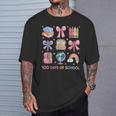 Girls 100 Days Of School Coquette Bow Pencil Bus Book Crayon T-Shirt Gifts for Him