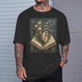 Gothic Dark Academia Botanical Anatomical Heart Vintage Book T-Shirt Gifts for Him