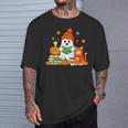 Halloween Ghost Cat Reading Book Women Girls Cute T-Shirt Gifts for Him Halloween Ghost Cat Reading Book Women Girls Cute T-Shirt Gifts for Him
