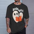 Halloween Teacher Library Ghost Books Men Women Kids T-Shirt Gifts for Him