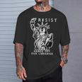 Hands Off Our Libraries Books Reading Penguin Resist Protest T-Shirt Gifts for Him