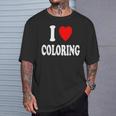 I Heart Love Coloring Hobbies Books Pencils Crayons Marker T-Shirt Gifts for Him
