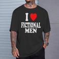 I Heart Love Fictional Men Book Movies Literature Reading T-Shirt Gifts for Him I Heart Love Fictional Men Book Movies Literature Reading T-Shirt Gifts for Him