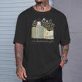 I'm Booked Tonight Cozy Floral Book Lover Graphic T-Shirt Gifts for Him