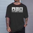 I'm A Simple Woman Tea Books & Dogs Reading Lover T-Shirt Gifts for Him