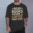Introvert Reader Coffee Lover Book Shirt T-Shirt Gifts for Him