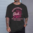 Introverted But Willing To Discuss Spicy Books Lovers Women T-Shirt Gifts for Him