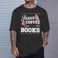 Jesus Coffee And Books Christian Reading Literary T-Shirt Gifts for Him