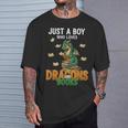 Just a Boy Who Loves Dragons And Books Reading Dragon T-Shirt Gifts for Him