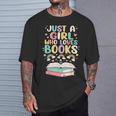 Just A Girl Who Loves Books Reading Bookworm & Read Book T-Shirt Gifts for Him