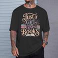 Just a Girl Who Loves Books Reading Lover Aesthetic T-Shirt Gifts for Him
