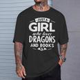 Just a Girl Who Loves Dragons & Books Book Lover Women Nerd T-Shirt Gifts for Him