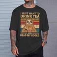 I Just Want To Drink Tea And Read My Books Sloth T-Shirt Gifts for Him I Just Want To Drink Tea And Read My Books Sloth T-Shirt Gifts for Him