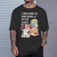 I Just Want To Read Books And Pet My Calico Kitty Cat T-Shirt Gifts for Him