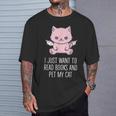 I Just Want To Read Books And Pet My Cat Pastel Goth Kawaii Men Women Kids T-Shirt Gifts for Him