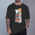 Kawaii Cat Books Tea Coffee T-Shirt Gifts for Him Kawaii Cat Books Tea Coffee T-Shirt Gifts for Him