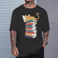 Kawaii Cat Lover Reading Books Librarian Humor Tee T-Shirt Gifts for Him Kawaii Cat Lover Reading Books Librarian Humor Tee T-Shirt Gifts for Him