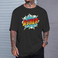 Kids Boys Asher Comic Book Superhero Name T-Shirt Gifts for Him