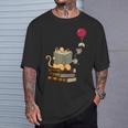 Kittens Cats Tea Books And Balloon T-Shirt Gifts for Him Kittens Cats Tea Books And Balloon T-Shirt Gifts for Him
