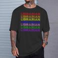 LGBTQ Pride Librarian Library Worker Reading Books Book Fan T-Shirt Gifts for Him