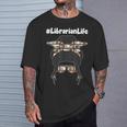 Librarian Teacher Messy Bun Life Book Library Back To School T-Shirt Gifts for Him