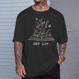 Library Book Wildflowers Lovers Literature Teacher T-Shirt Gifts for Him