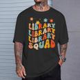 Library Squad Team Librarian Teacher Book Lover Retro Groovy T-Shirt Gifts for Him