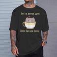 Life Is Better With Books Cats And Coffee Cute Kitten T-Shirt Gifts for Him Life Is Better With Books Cats And Coffee Cute Kitten T-Shirt Gifts for Him