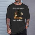 Life Is Better With Cats And Books Cute Cat Lover For Men Women Kids T-Shirt Gifts for Him