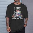 Lifting To Hold More Books Deadlift Unicorn Reader Workout T-Shirt Gifts for Him