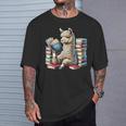 Llama Reading Book Reader Bookworm Alpaca Lover T-Shirt Gifts for Him