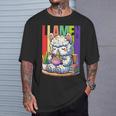 Llamen Cute Kawaii Llama Eating Ramen And Reading Books T-Shirt Gifts for Him