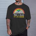 Take A Look It's A Book Retro Rainbow T-Shirt Gifts for Him