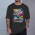 Take A Look Its In A Book Street Art Team Bookworm Librarian T-Shirt Gifts for Him