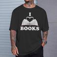 I Love Books Shirt T-Shirt Gifts for Him