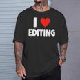 I Love Editing Heart Movie Film Newspaper Journalism Book T-Shirt Gifts for Him I Love Editing Heart Movie Film Newspaper Journalism Book T-Shirt Gifts for Him