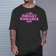 I Love Hockey Romance Book Hockey Lover Bookish Quote T-Shirt Gifts for Him