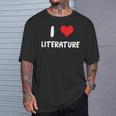 I Love Literature Heart Books Writing Reading Read Write T-Shirt Gifts for Him I Love Literature Heart Books Writing Reading Read Write T-Shirt Gifts for Him