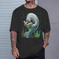 Manatee Reading Book Matching Bookworm Librarian Books Lover T-Shirt Gifts for Him