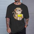 Monkey Nerd Book Glasses T-Shirt Gifts for Him